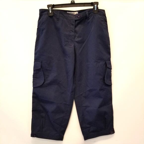Splash Pants - Splash Vintage Cargo Pants Navy Blue Pedal Pushers Pockets Size 16